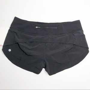 LULULEMON Speed Up Black Running Shorts Low Rise
